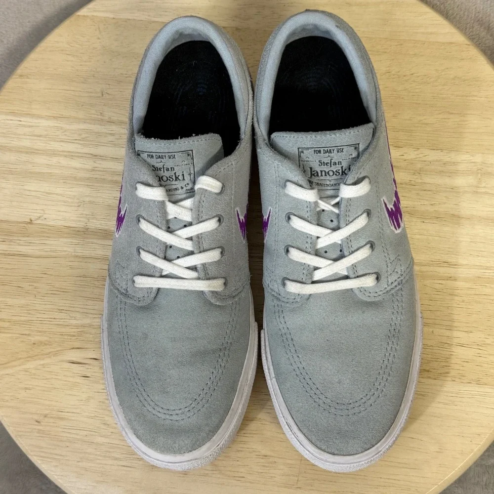 Nike SB Stefan Janoski Blue Suede Purple Swoosh Skate Shoes AQ7475-402 Mens 7